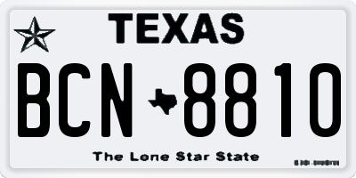 TX license plate BCN8810