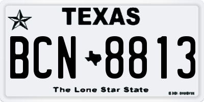 TX license plate BCN8813