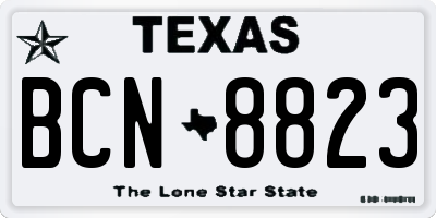 TX license plate BCN8823