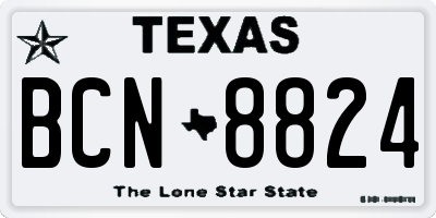 TX license plate BCN8824