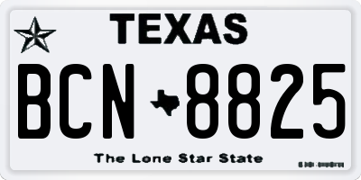 TX license plate BCN8825