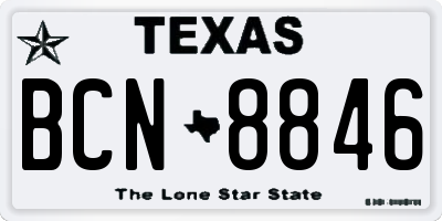 TX license plate BCN8846