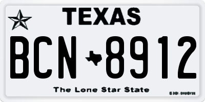TX license plate BCN8912