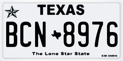 TX license plate BCN8976