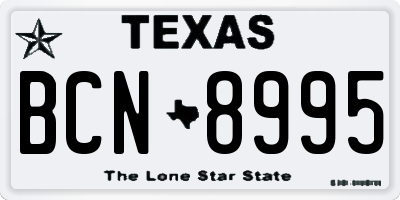 TX license plate BCN8995