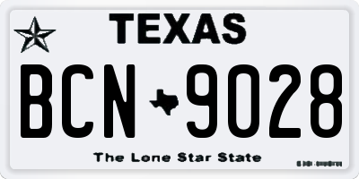 TX license plate BCN9028