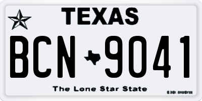 TX license plate BCN9041