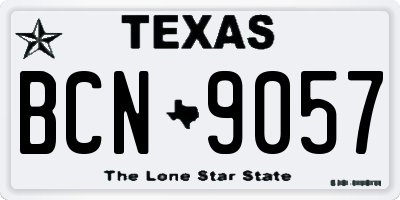 TX license plate BCN9057