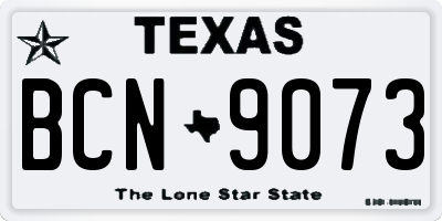 TX license plate BCN9073