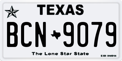 TX license plate BCN9079