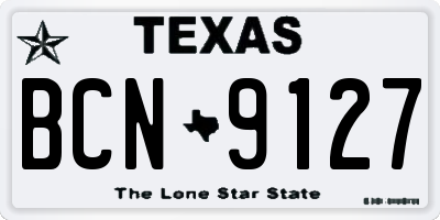 TX license plate BCN9127