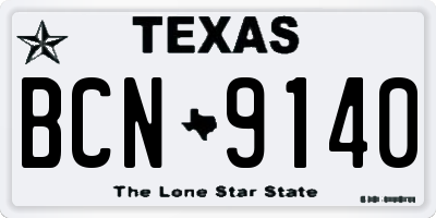 TX license plate BCN9140