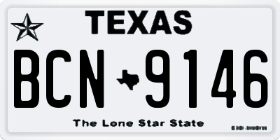 TX license plate BCN9146