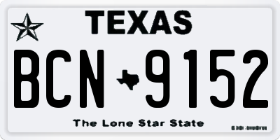 TX license plate BCN9152