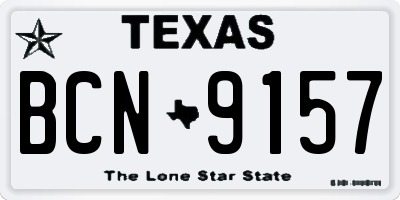 TX license plate BCN9157