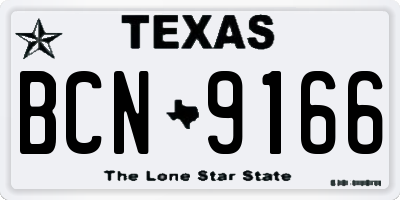 TX license plate BCN9166