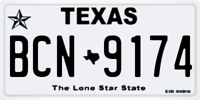 TX license plate BCN9174
