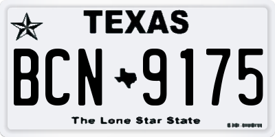 TX license plate BCN9175