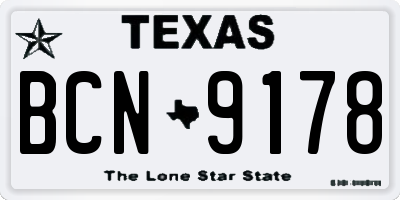 TX license plate BCN9178