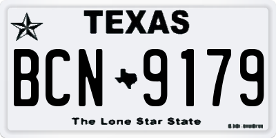 TX license plate BCN9179