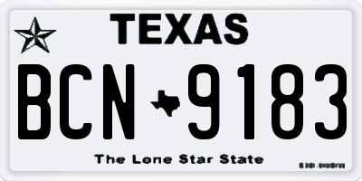 TX license plate BCN9183