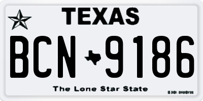 TX license plate BCN9186