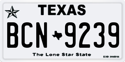 TX license plate BCN9239