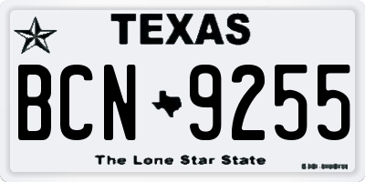 TX license plate BCN9255