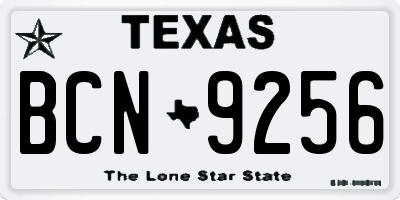 TX license plate BCN9256