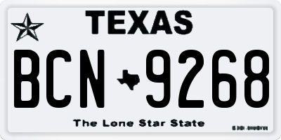 TX license plate BCN9268