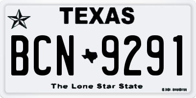 TX license plate BCN9291