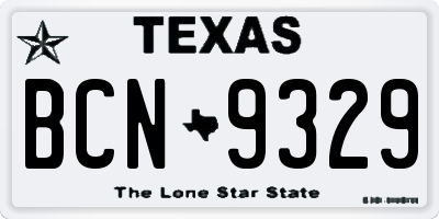 TX license plate BCN9329