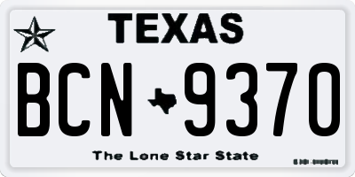 TX license plate BCN9370