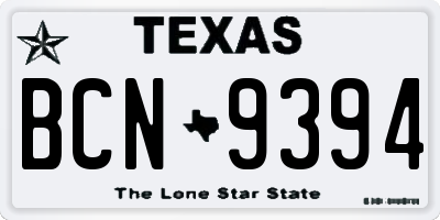 TX license plate BCN9394