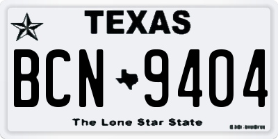 TX license plate BCN9404
