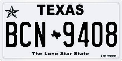 TX license plate BCN9408
