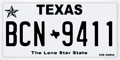 TX license plate BCN9411