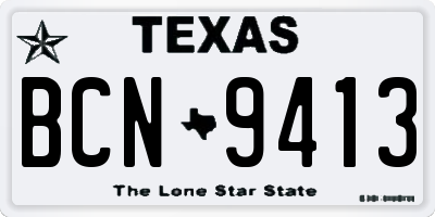 TX license plate BCN9413
