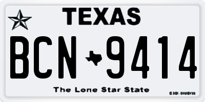 TX license plate BCN9414