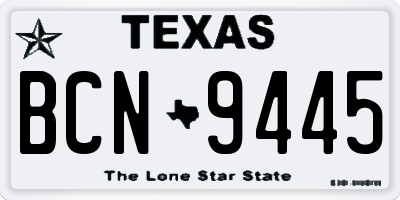 TX license plate BCN9445