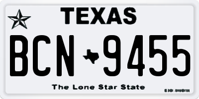 TX license plate BCN9455