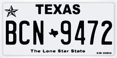 TX license plate BCN9472