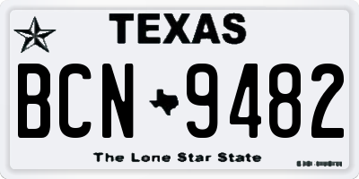TX license plate BCN9482