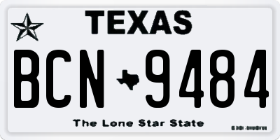 TX license plate BCN9484