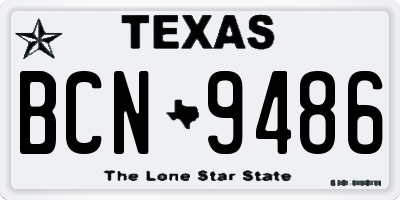 TX license plate BCN9486