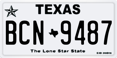 TX license plate BCN9487