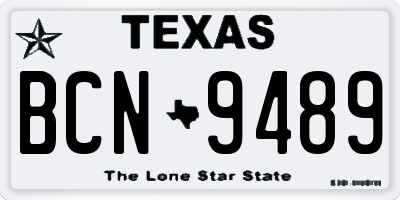 TX license plate BCN9489