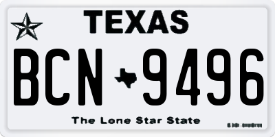 TX license plate BCN9496