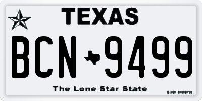 TX license plate BCN9499
