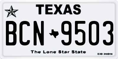 TX license plate BCN9503
